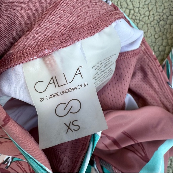 Calia by Carrie Underwood Pink FloralEnergize 7/8 Active Leggings - Picture 5 of 5